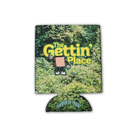 Logo for The Gettin' Place over a kudzu background.